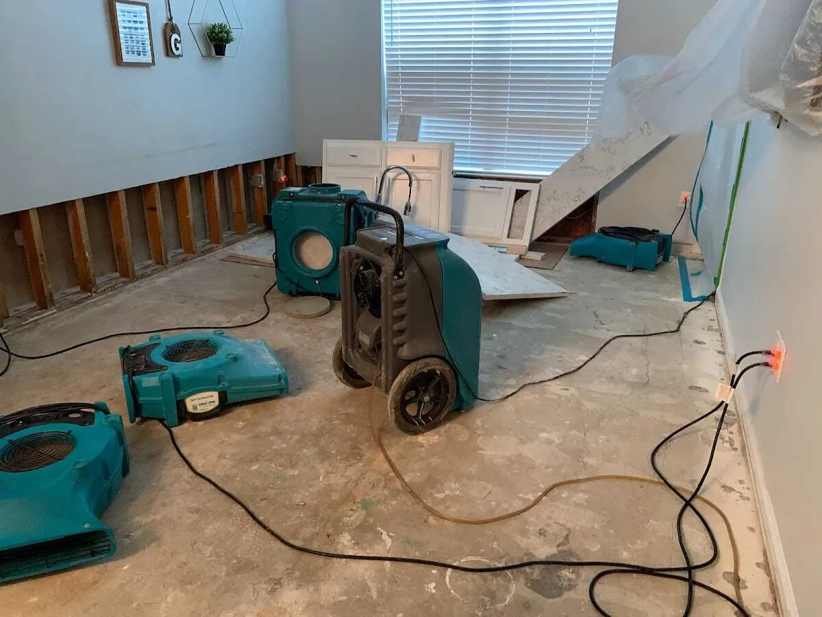 Dehumidifier in flood-cut room for Water Extraction & Removal in Coolidge